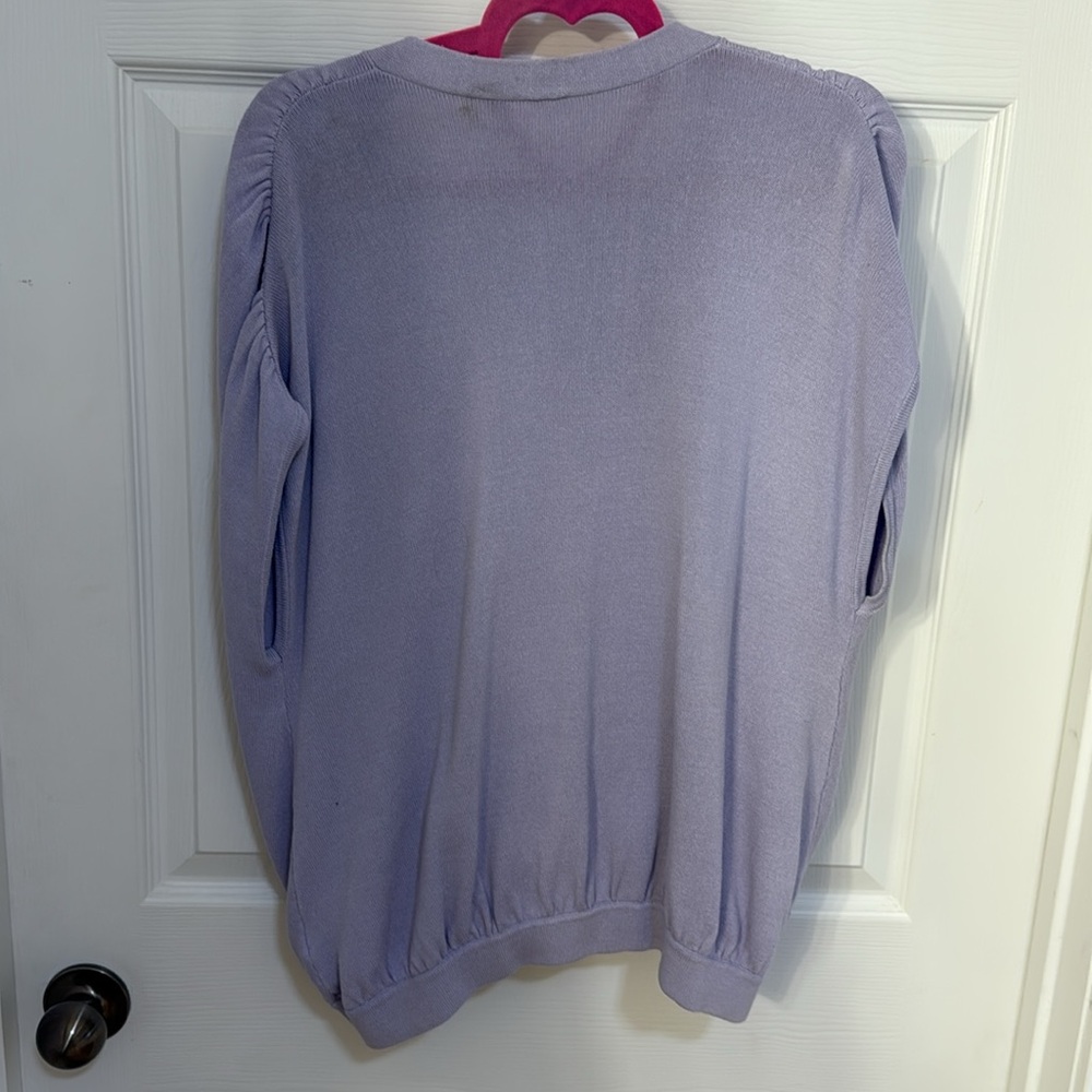 Anthropologie Rambuteau Surplice Lavender Purple Wrap Sweater Top Size large - Picture 4 of 4